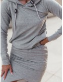 Women\'s sports set, skirt and hoodie, gray FI697 - Online store - Boutique